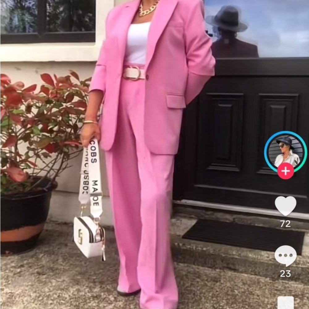 Zara Vibrant Pink Jacket With Pants - Picture 8 of 11